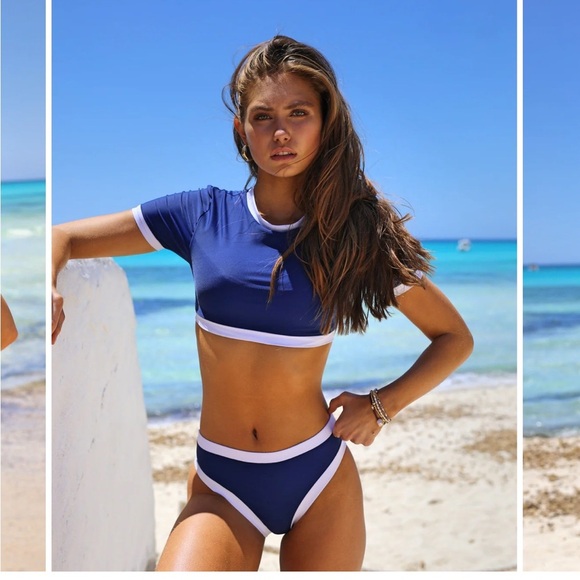 Richie Blue Crop Top Bikini by AAVA - Picture 2 of 11